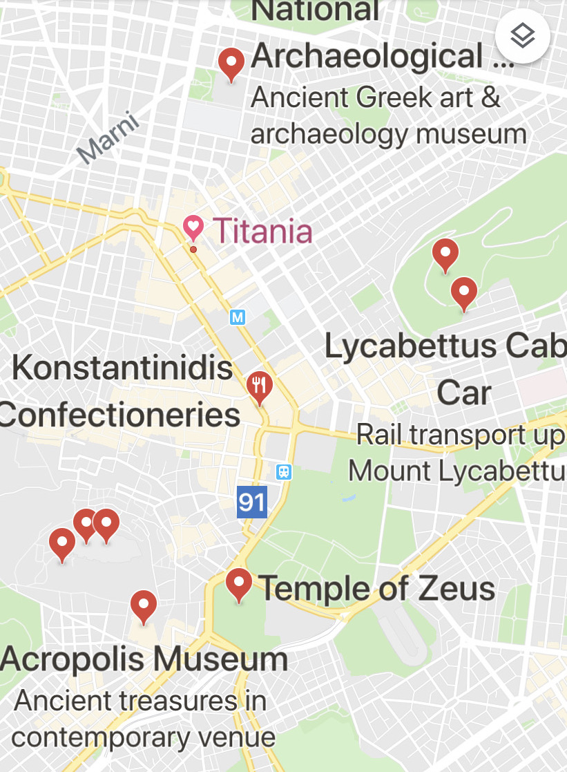 Map - Athens sites visited